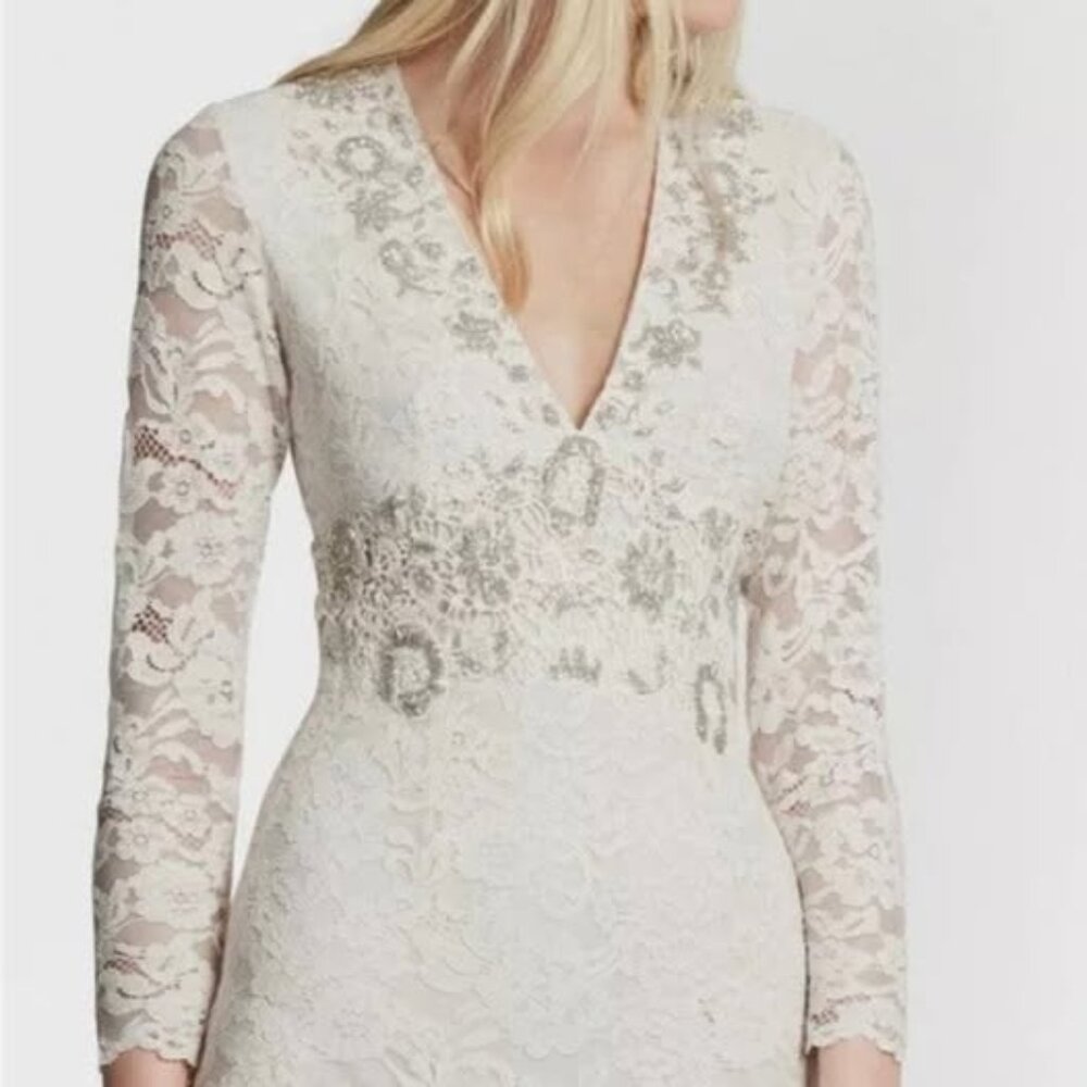 French Connection white lace dress-  bridal, elopement, wedding